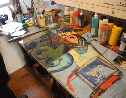 Tisch im Atelier