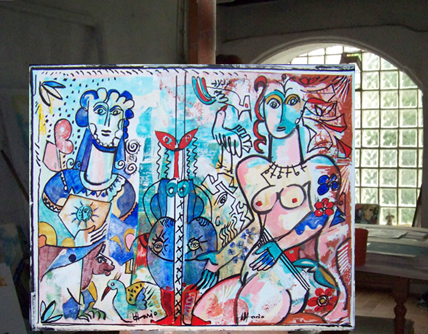 Archaische Komposition 80 * 100 cm 2011