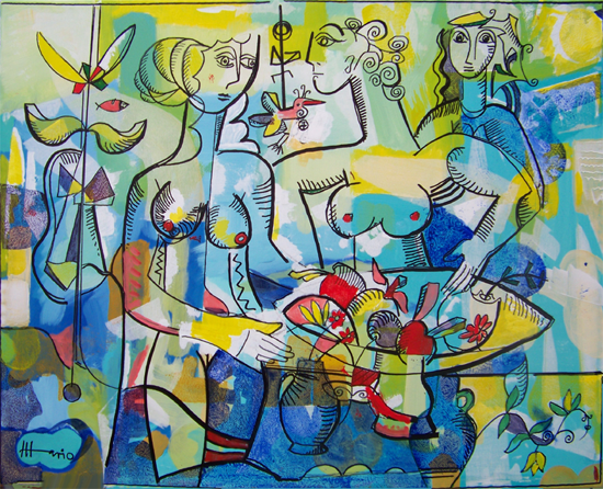 Der Kuenstler und seine Modelle 80 * 100cm Mario 2011